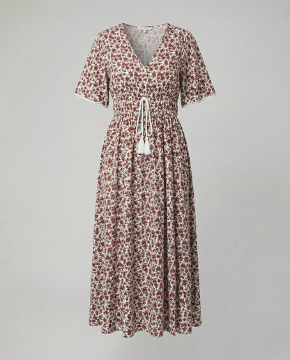 Abito Maxi Donna con Dettagli Floreali
