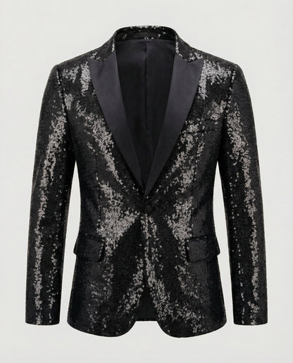 Blazer Uomo Paillettes Lucido Slim Fit