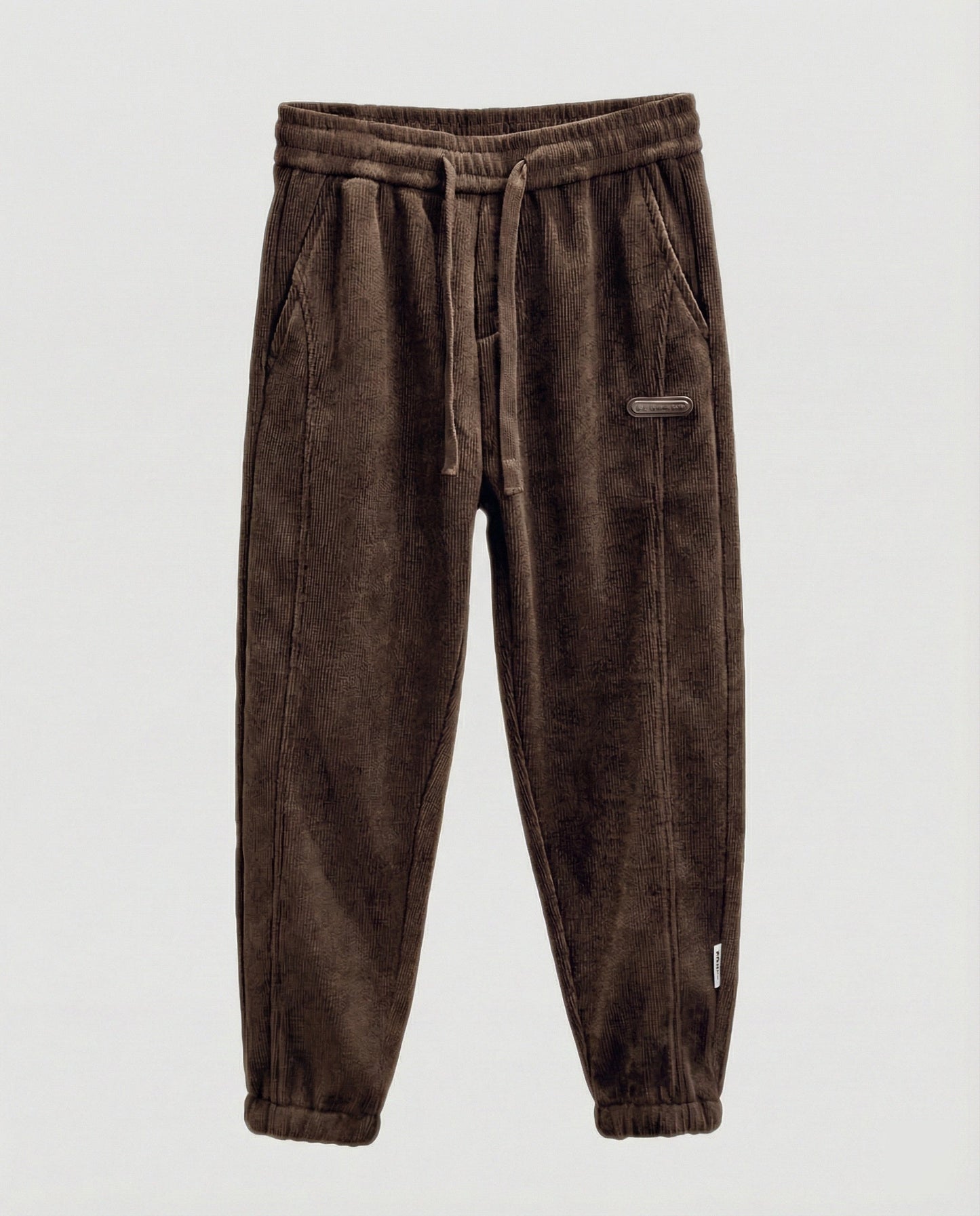 Pantaloni Jogging Uomo Tessuto Rigato Vestibilità Stretta