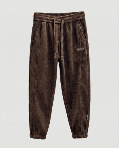 Pantaloni Jogging Uomo Tessuto Rigato Vestibilità Stretta
