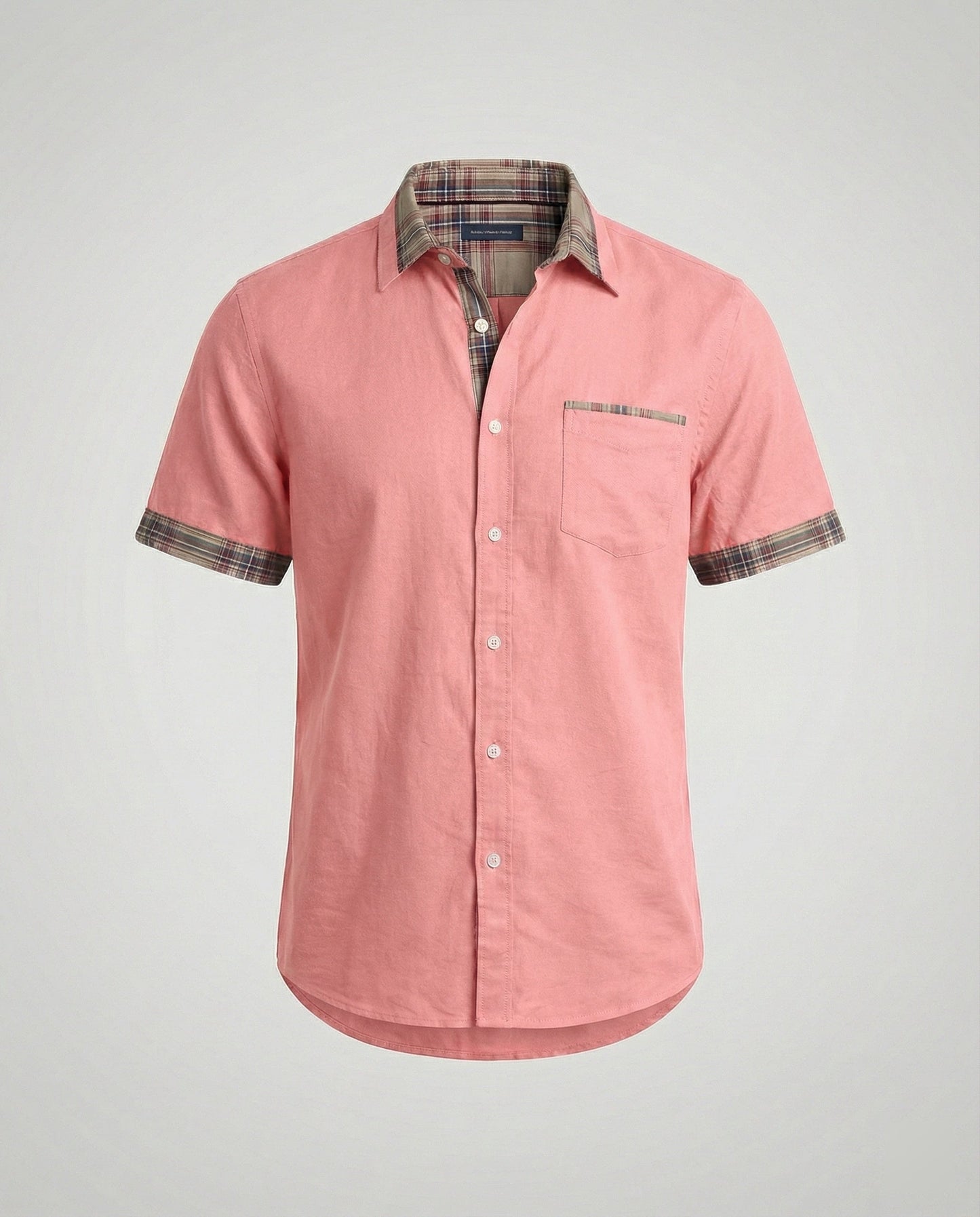 Camicia Uomo Manica Corta Fantasia Quadri Casual