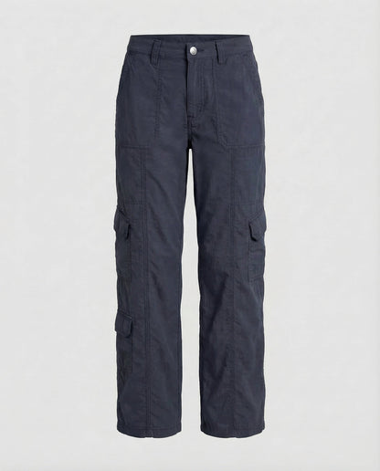 Pantaloni Cargo Donna Bassi con Cuciture Decorative