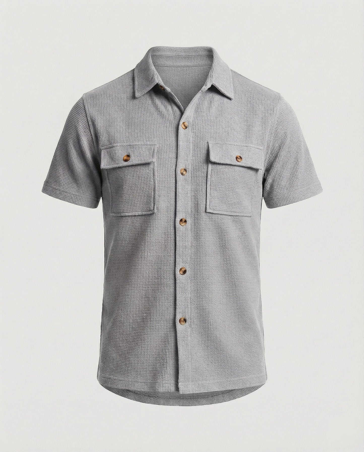 Camicia Uomo Manica Corta in Tessuto a Struttura