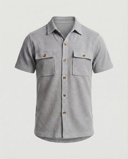 Camicia Uomo Manica Corta in Tessuto a Struttura