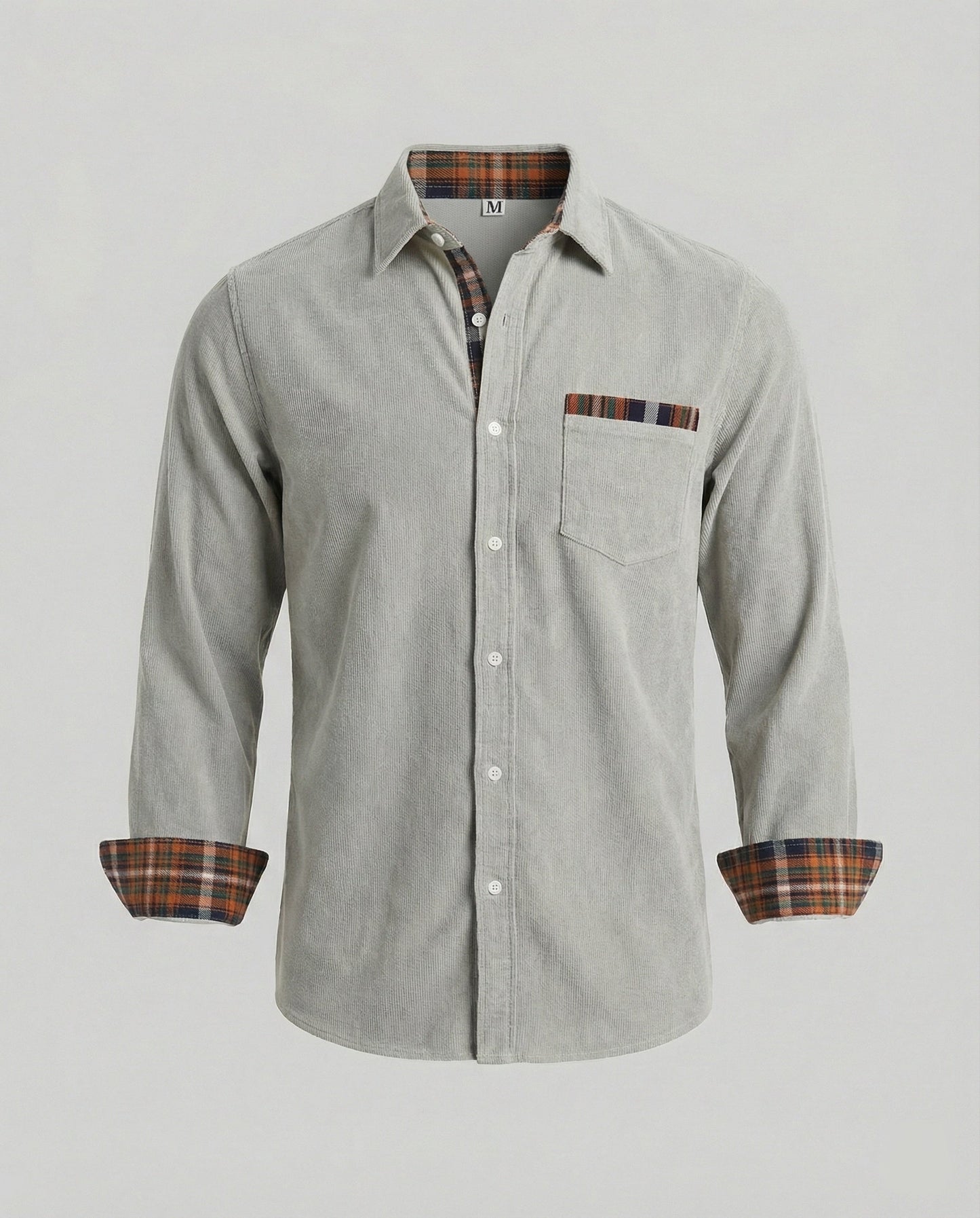 Camicia Uomo Manica Lunga Dettaglio a Contrasto
