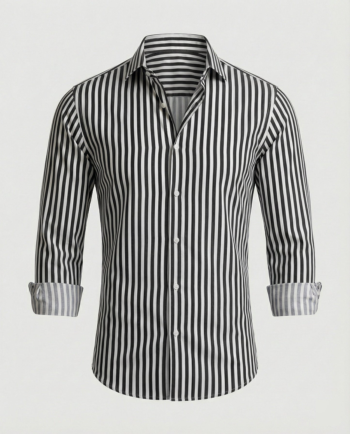 Camicia Uomo a Righe Colletto Kent Slim Fit