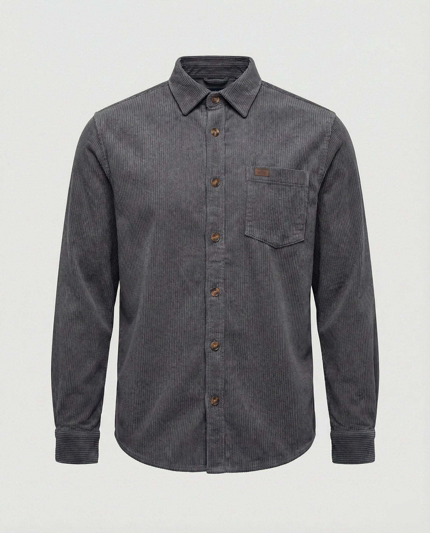 Camicia Uomo in Velluto con Taschino Sul Petto