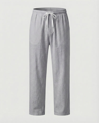 Pantaloni Lino Uomo Vestibilità Comoda