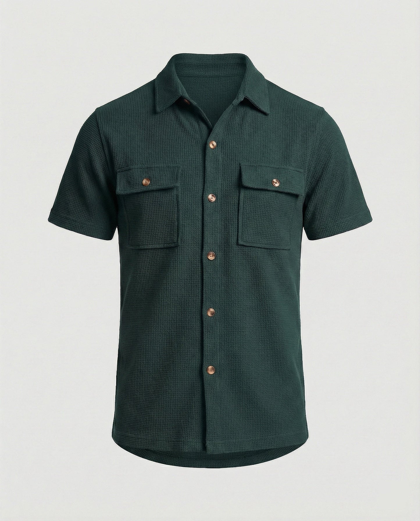 Camicia Uomo Manica Corta in Tessuto a Struttura