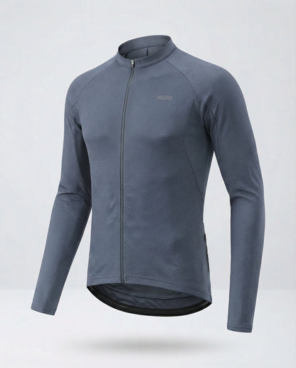 Maglia Ciclismo Uomo Manica Lunga con Tasche Posteriori