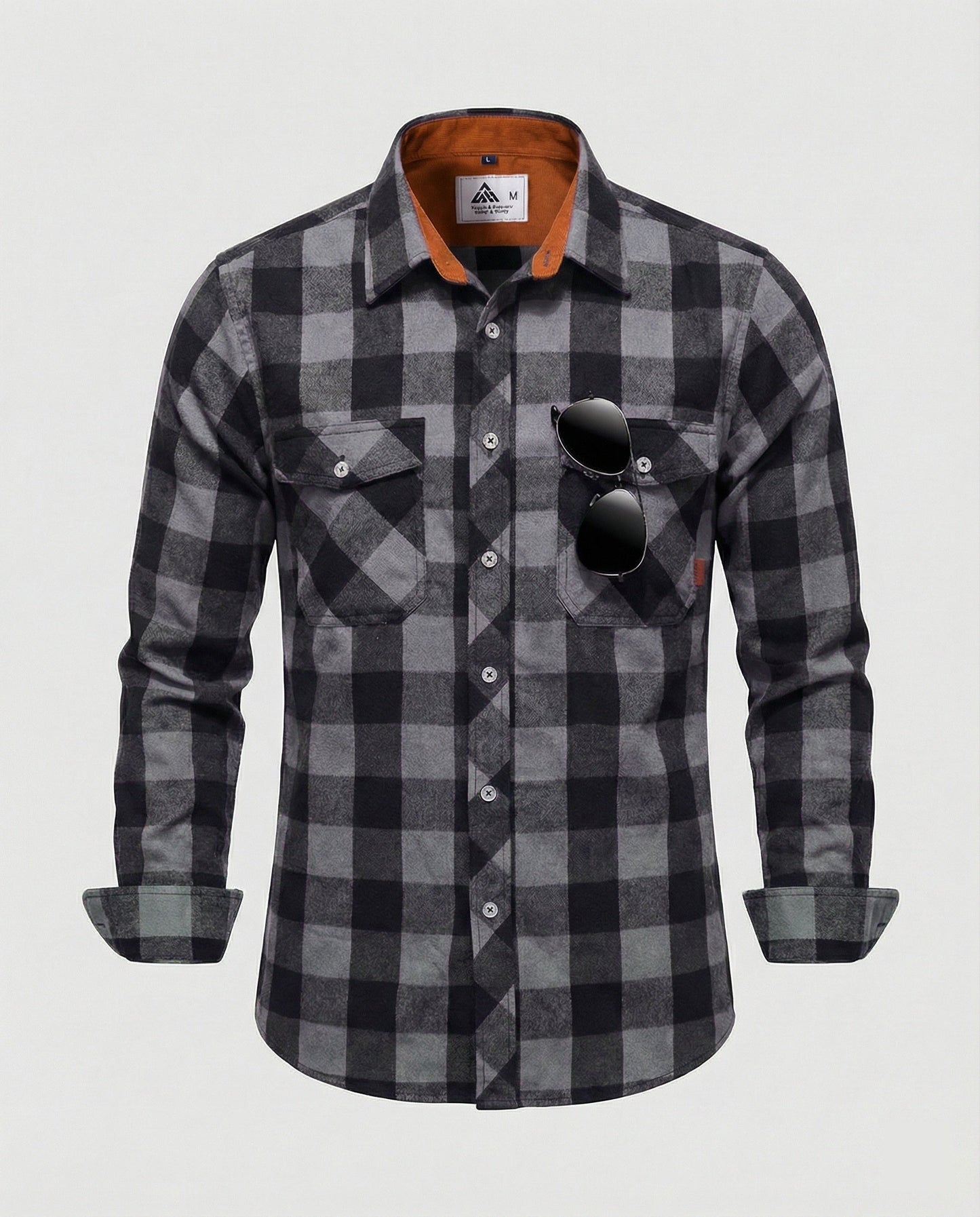 Camicia Uomo Flanella Quadri Vestibilità Comoda
