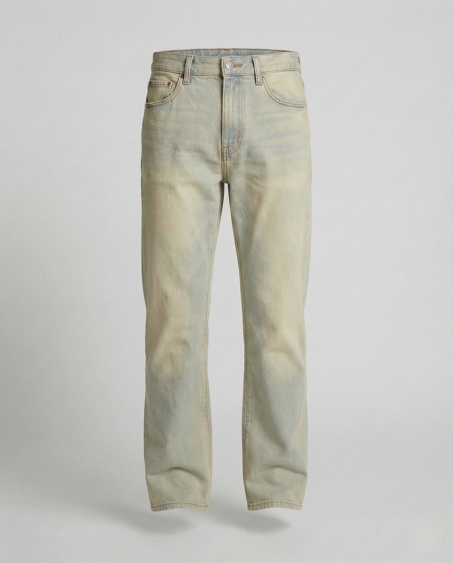Jeans Uomo Dritti Tessuto Denim Taglio Classico