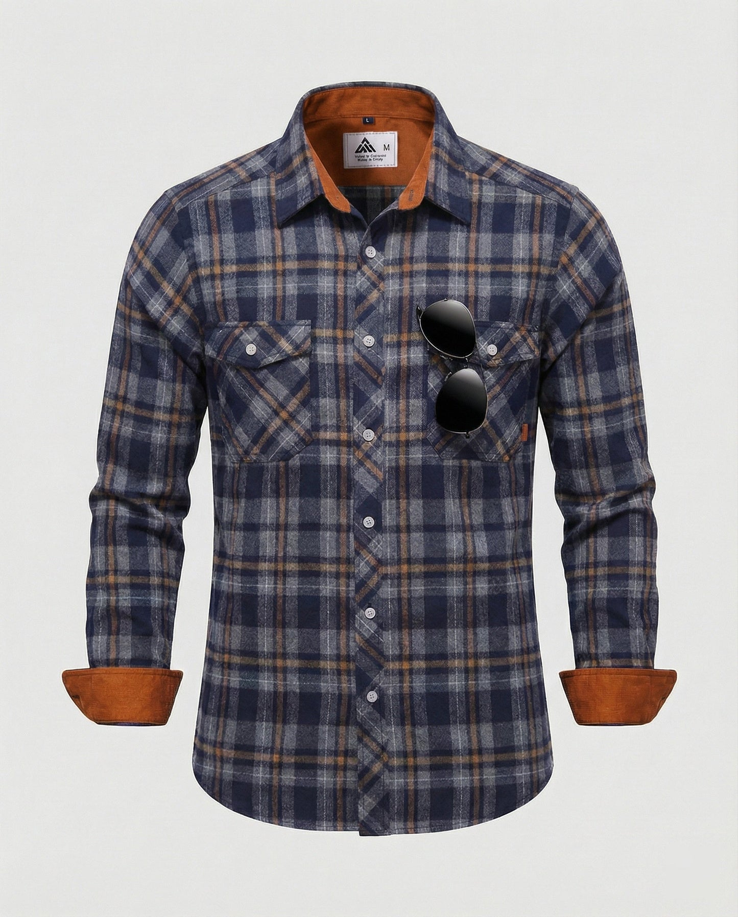 Camicia Uomo Flanella Quadri Vestibilità Comoda