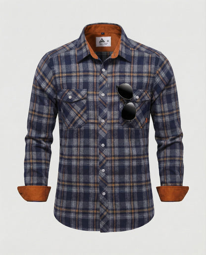 Camicia Uomo Flanella Quadri Vestibilità Comoda