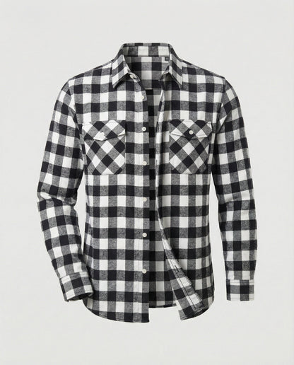 Camicia Uomo Flanella Quadri Casual
