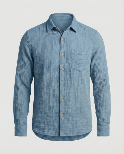 Camicia Uomo Casual Manica Corta con Tasche Sul Petto
