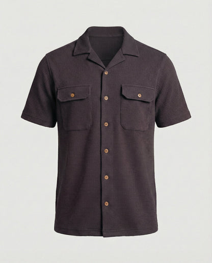 Camicia Uomo Manica Corta con Tasche sul Petto