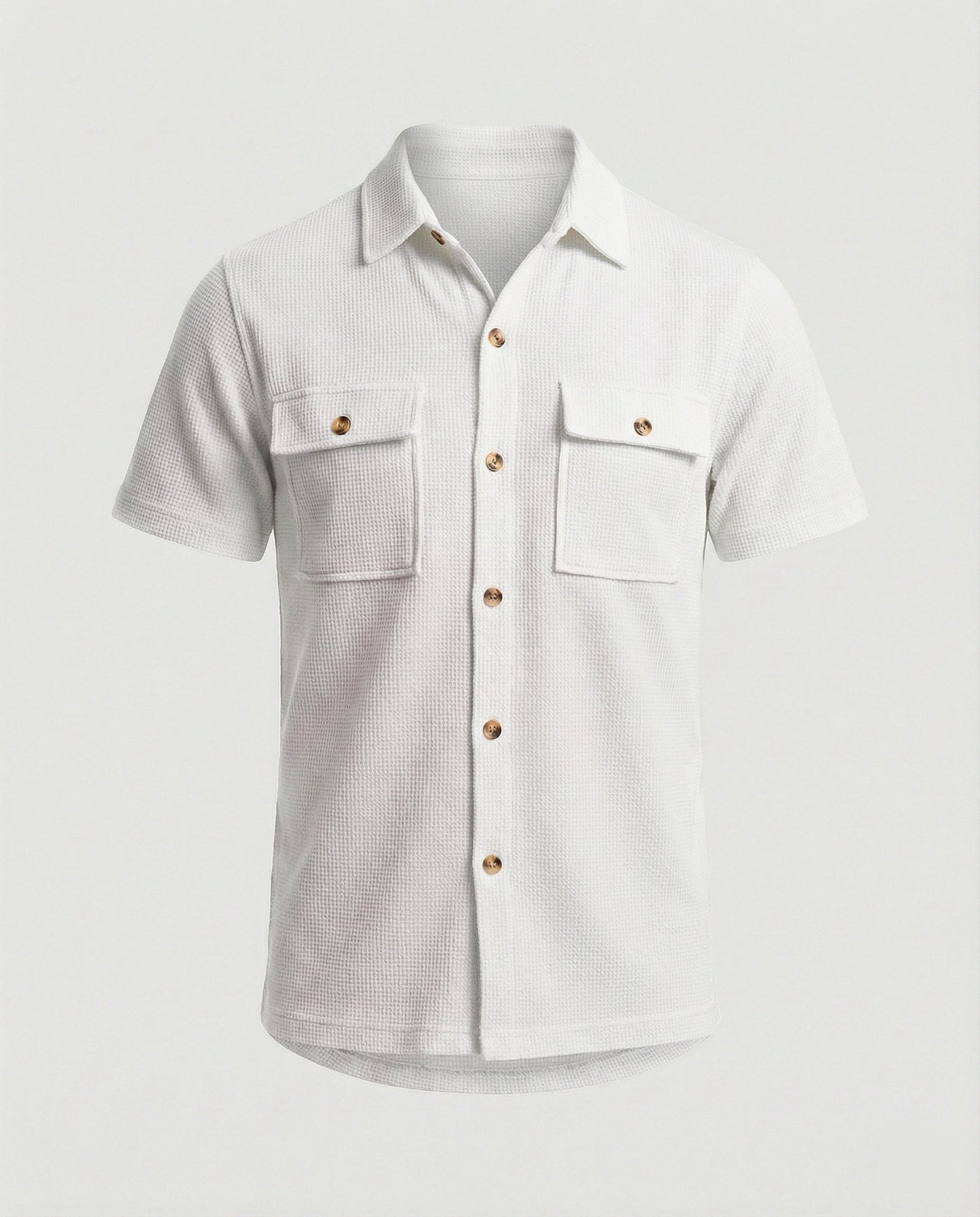 Camicia Uomo Manica Corta in Tessuto a Struttura