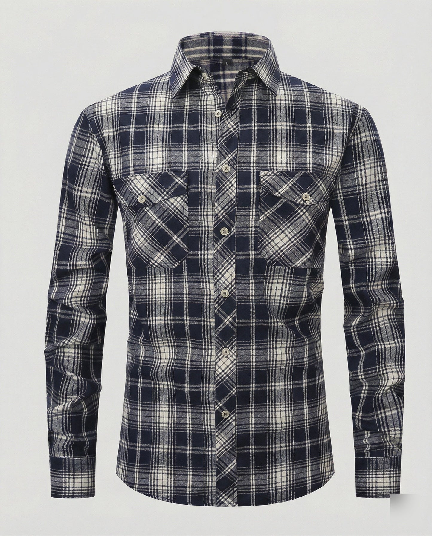 Camicia Uomo Manica Lunga Fantasia Quadri Collo Kent