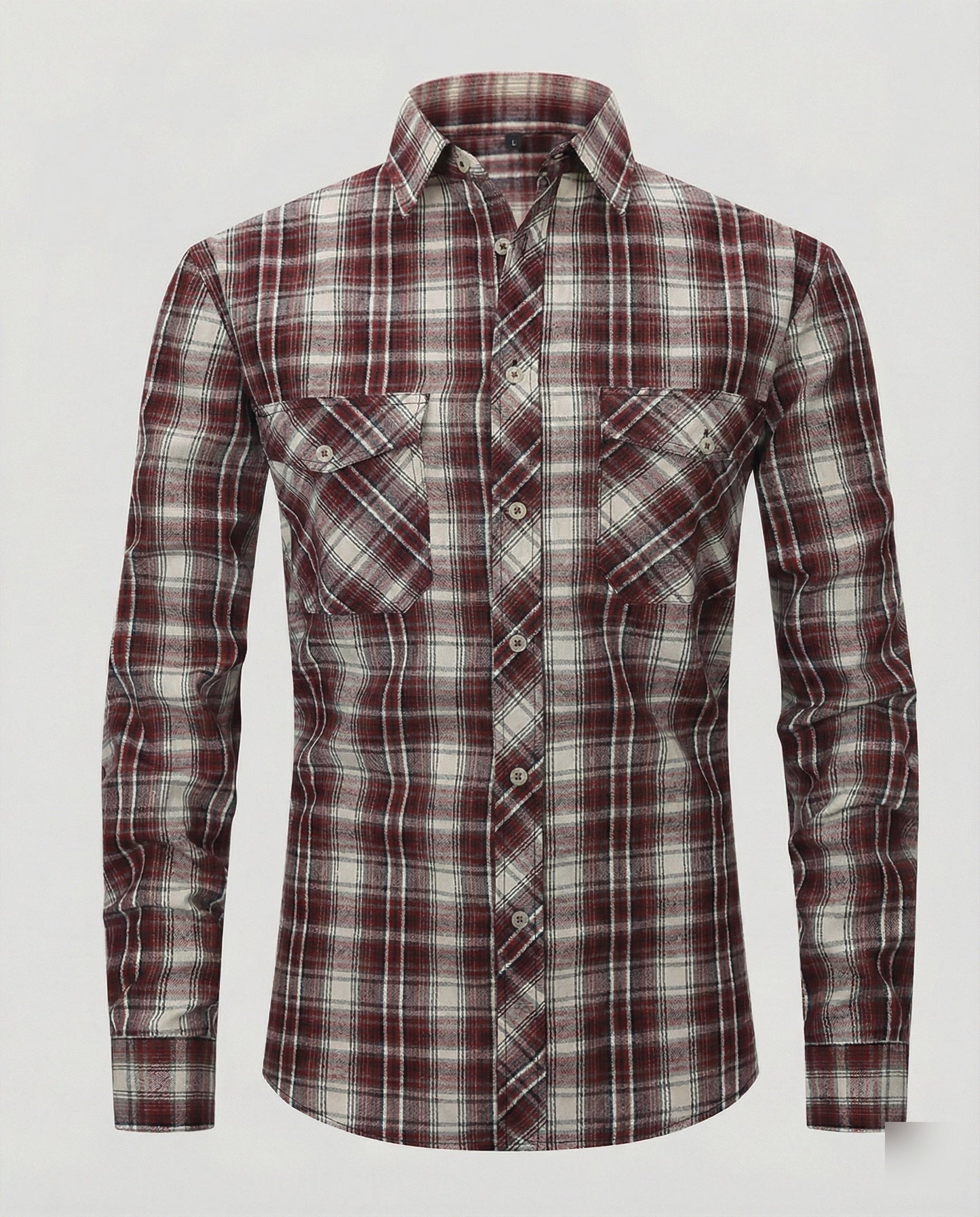 Camicia Uomo Manica Lunga Fantasia Quadri Collo Kent