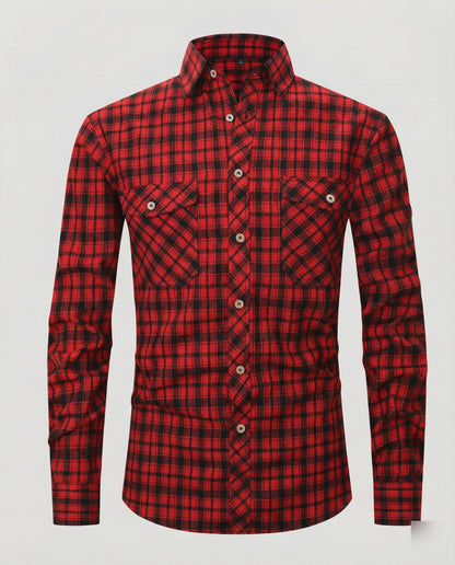 Camicia Uomo Manica Lunga Fantasia Quadri Collo Kent