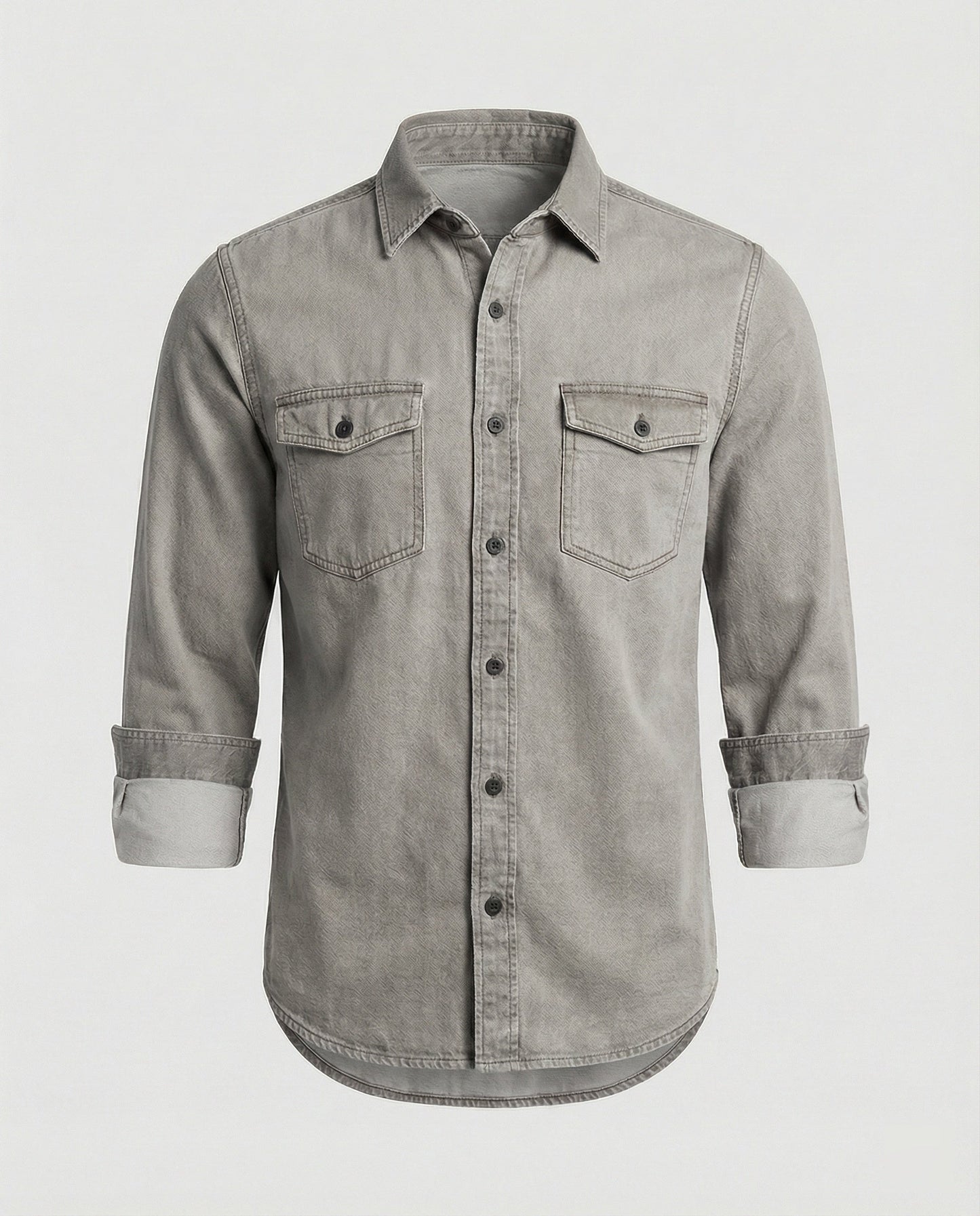 Camicia Uomo in Jeans con Tasche sul Petto Regular Fit - Brentozzi
