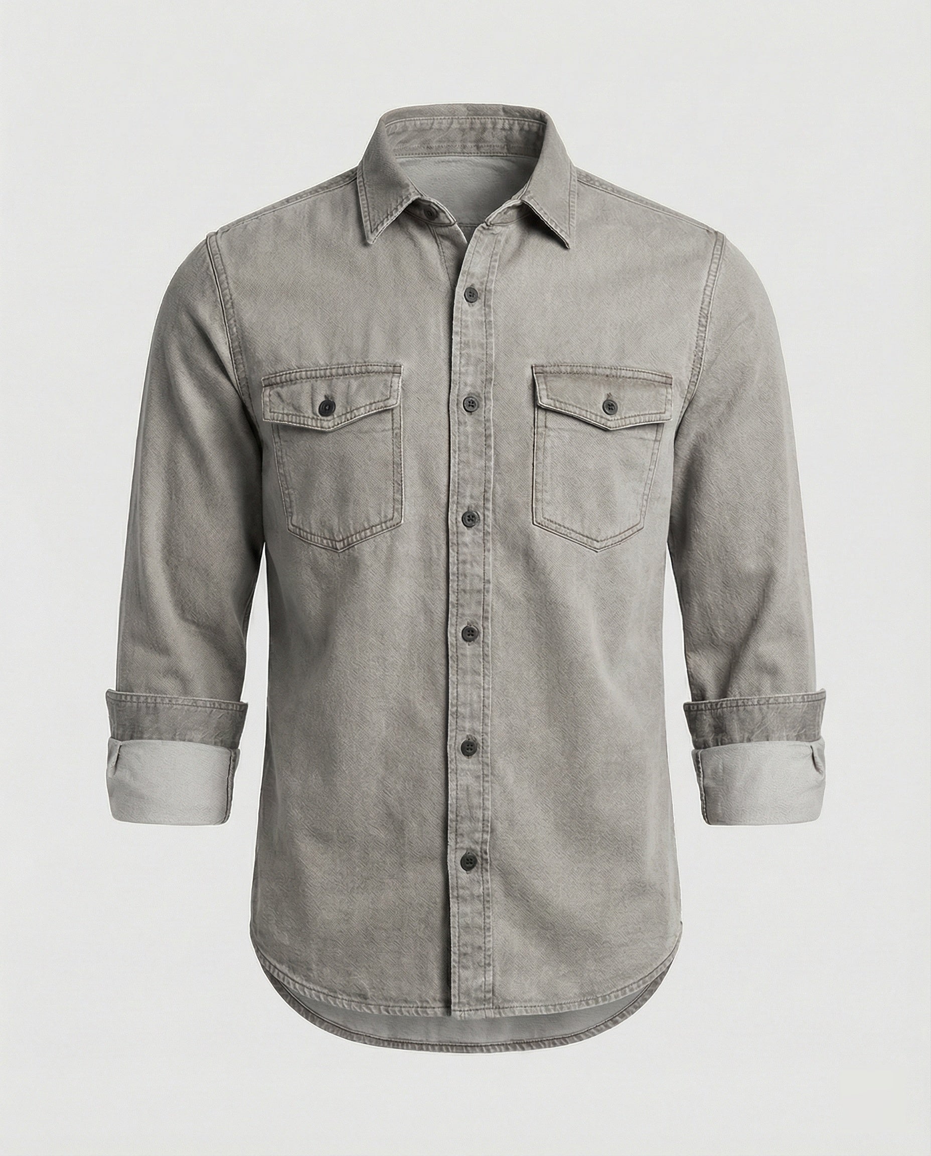 Camicia Uomo in Jeans con Tasche sul Petto Regular Fit - Brentozzi