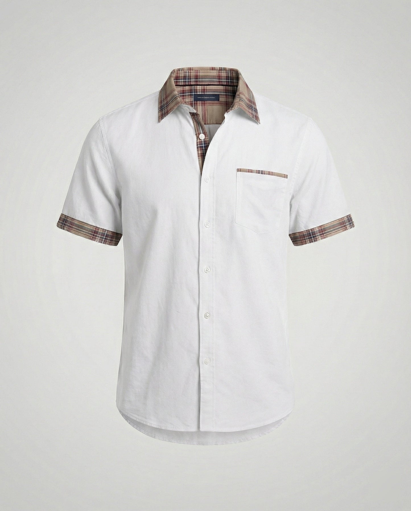 Camicia Uomo Manica Corta Fantasia Quadri Casual