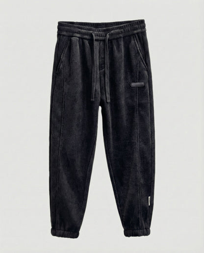 Pantaloni Jogging Uomo Tessuto Rigato Vestibilità Stretta