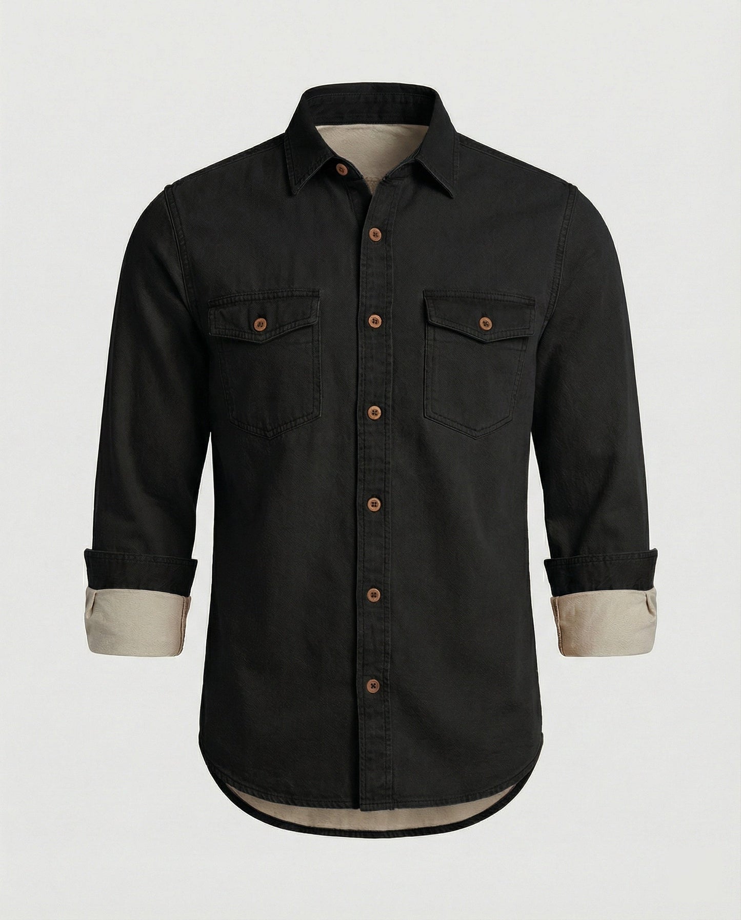 Camicia Uomo in Jeans con Tasche sul Petto Regular Fit