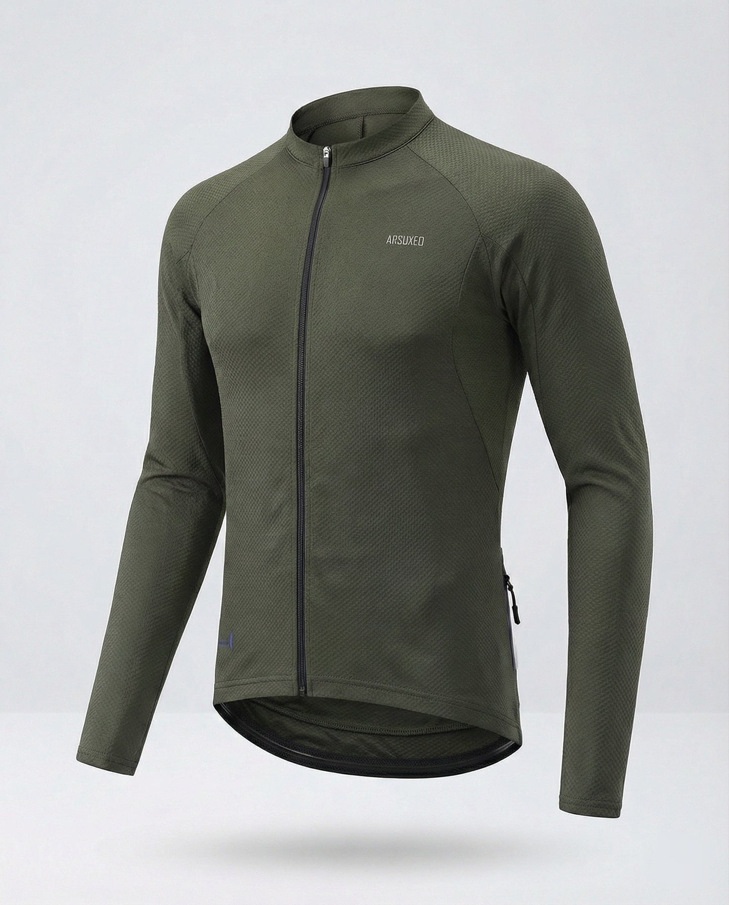 Maglia Ciclismo Uomo Manica Lunga con Tasche Posteriori