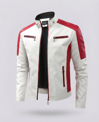 Giacca Biker Uomo Stile Motorsport Slim Fit