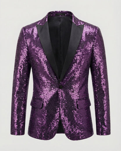 Blazer Uomo Paillettes Lucido Slim Fit