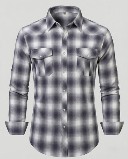 Camicia Uomo Casual Quadri Taglio Slim