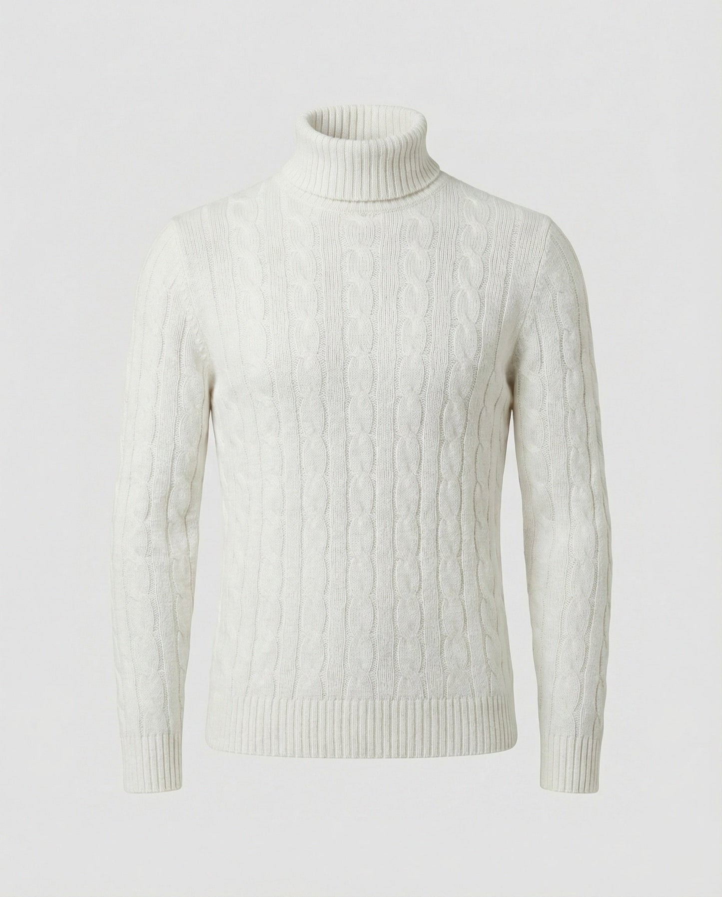 Maglione Uomo a Collo Alto in Maglia a Coste