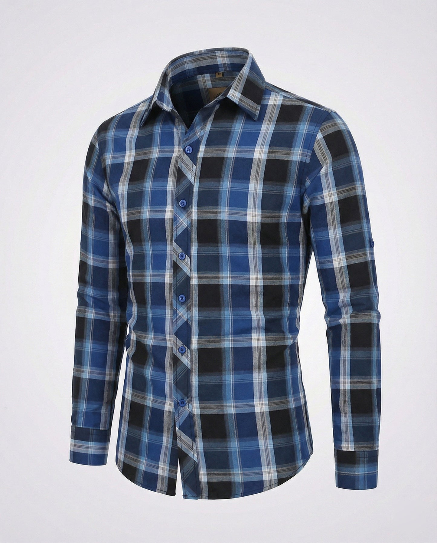 Camicia Uomo Casual Quadri Taglio Slim