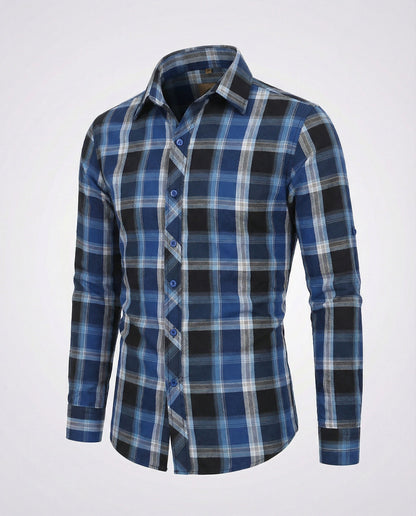 Camicia Uomo Casual Quadri Taglio Slim