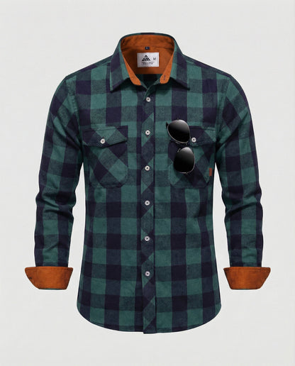 Camicia Uomo Flanella Quadri Vestibilità Comoda