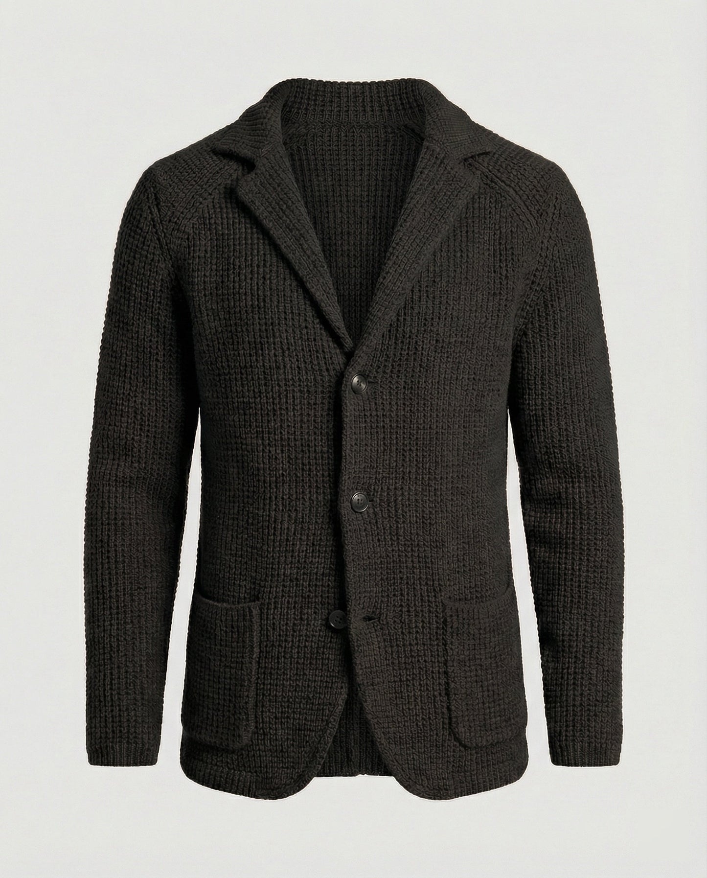 Blazer Uomo in Maglia con Colletto a Risvolto