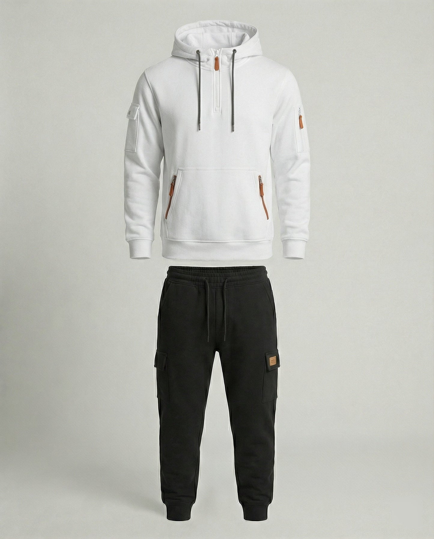 Completo Uomo Felpa con Cappuccio e Pantaloni Sportivi Tecnici