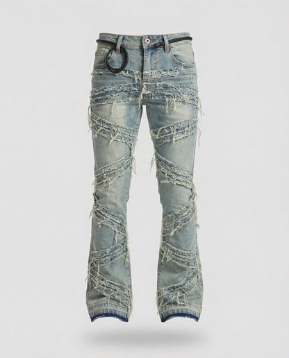Jeans Uomo Denim Strappato Taglio Dritto - Brentozzi