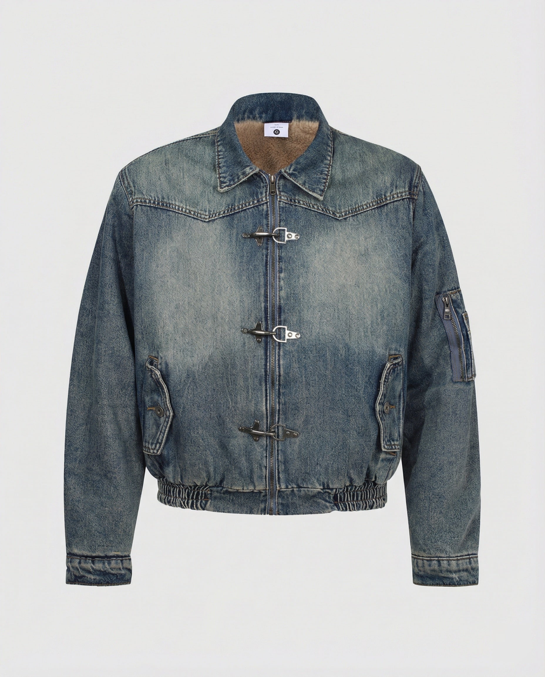 Giacca Bomber Uomo in Jeans con Fodera Teddy - Brentozzi