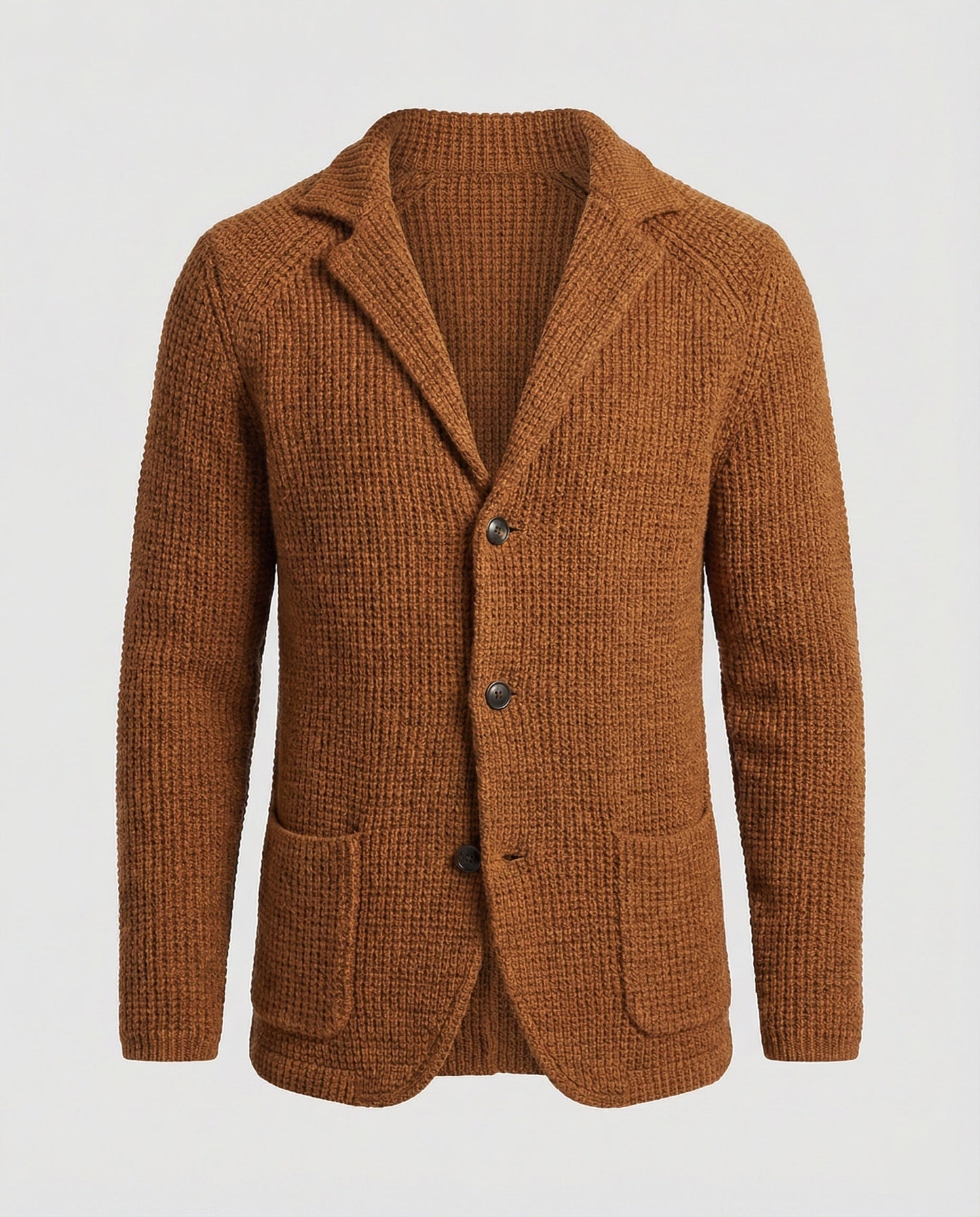 Blazer Uomo in Maglia con Colletto a Risvolto