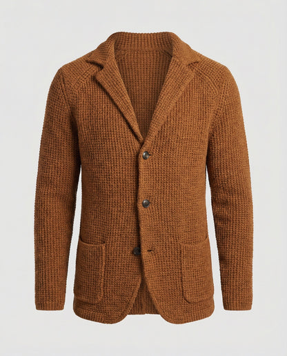 Blazer Uomo in Maglia con Colletto a Risvolto