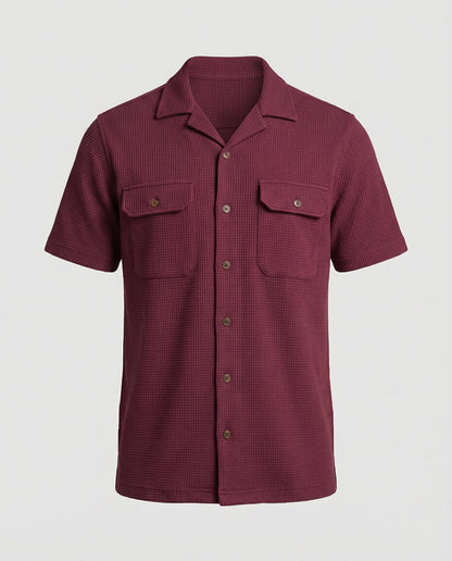 Camicia Uomo Manica Corta con Tasche sul Petto