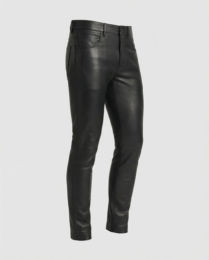Pantaloni Uomo in Ecopelle Slim Fit