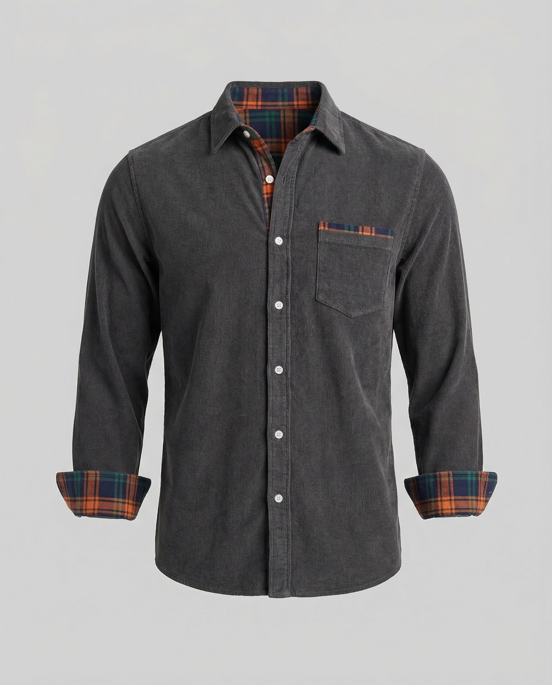 Camicia Uomo Manica Lunga Dettaglio a Contrasto - Brentozzi