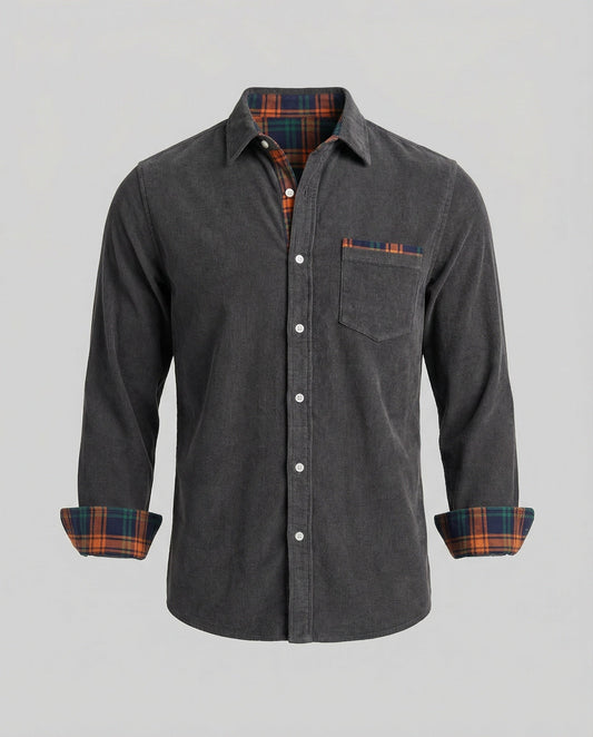 Camicia Uomo Manica Lunga Dettaglio a Contrasto - Brentozzi
