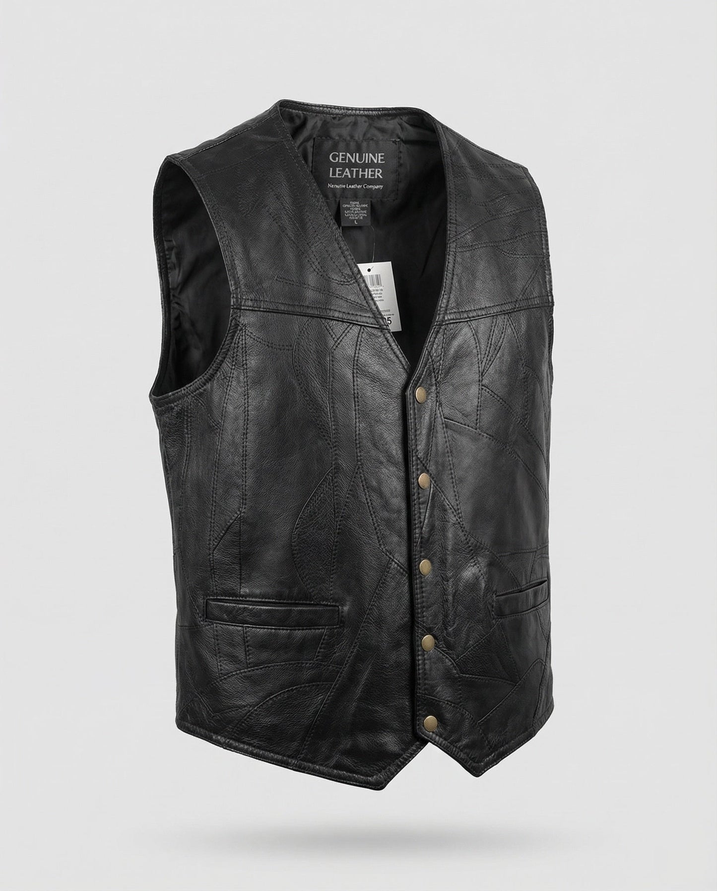 Gilet Biker Uomo in Pelle Slim Fit