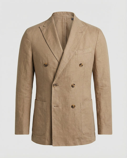 Blazer Uomo Lino Doppio Petto Classico - Brentozzi